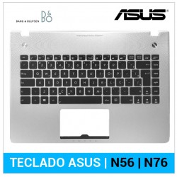 TECLADO ESPAÑOL ASUS N56 | NEGRO |CON MARCO PLATEADO
