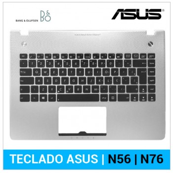 TECLADO ESPAÑOL ASUS N56 | NEGRO |CON MARCO PLATEADO