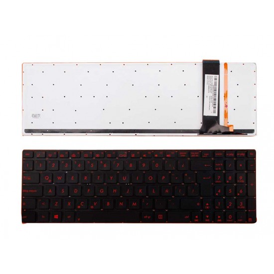 TECLADO LATINO ASUS N56 N76 N56DP N56DY N56JK N56JN N56JR N56VB N56VJ N56VM N56VV N56VZ | NEGRO CON TECLAS ROJAS | SIN MARCO | RETROILUMINADO ASUS 07371