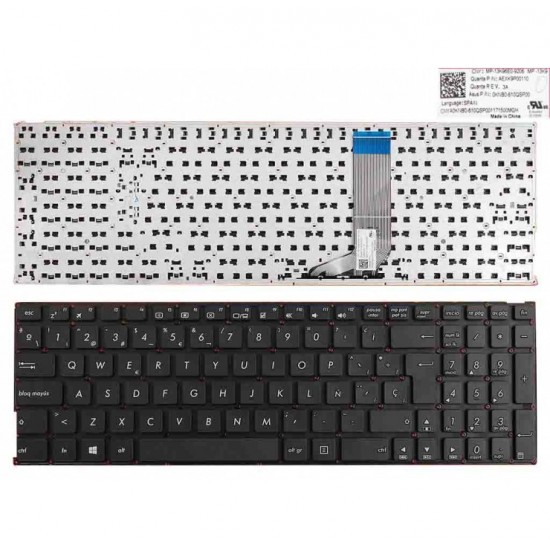 TECLADO ESPAÑOL ASUS ASUS A556U A556UA A556UB A556UF A556UJ A556UR A556UV A556 X556 SERIES NEGRO SIN MARCO ASUS 07906