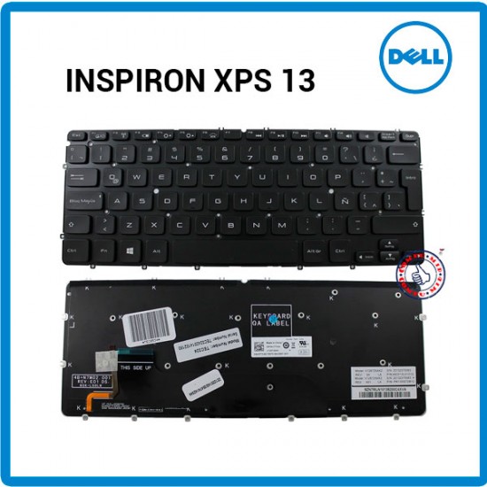 TECLADO LATINO DELL | INSPIRON XPS 13D | XPS 13R | XPS 13Z | NEGRO | RETROILUMINADO | SIN MARCO DELL 03544