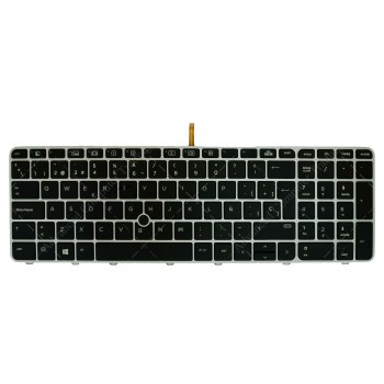 TECLADO ESPAÑOL HP ELITEBOOK 755 G3 850 G3 850 G4 ZBOOK 15U G3 15U G4 SERIES RETROILUMINADO CON POINTSTICK TECLAS NEGRAS Y FRAME GRIS PLATA | 836623-081