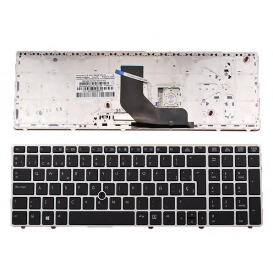 TECLADO ESPAÑOL HP | ELITEBOOK 8560P | NEGRO | CON MARCO GRIS | CON POINT STICK HP 03578