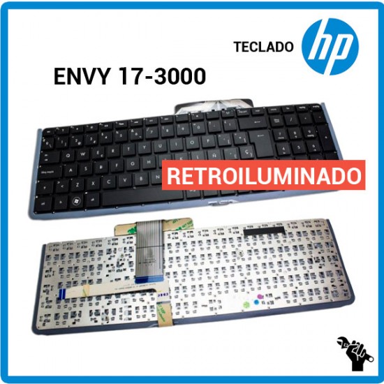 TECLADO ESPAÑOL HP | ENVY 17-3000 | NEGRO | SIN MARCO | RETROILUMINADO HP 03535M
