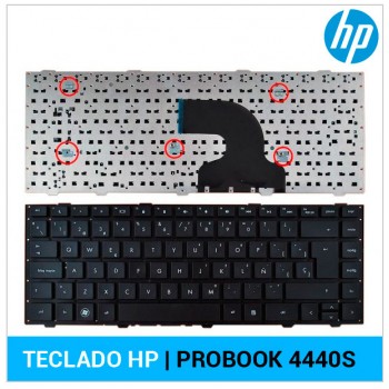 TECLADO ESPAÑOL HP | PROBOOK 4440S | NEGRO | SIN MARCO