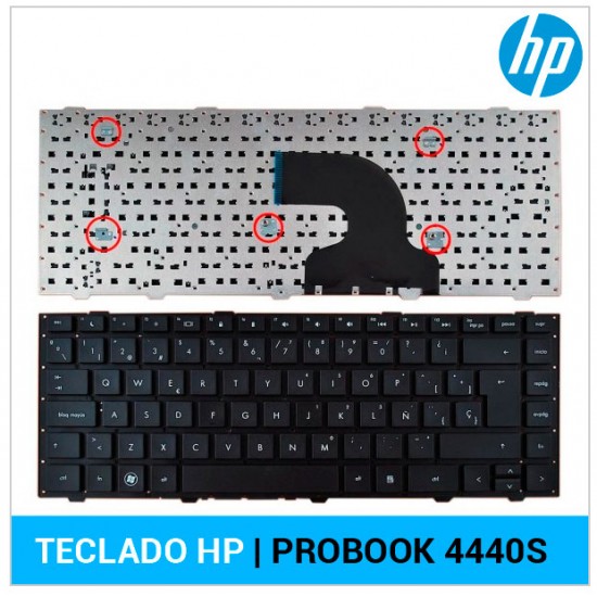TECLADO ESPAÑOL HP | PROBOOK 4440S | NEGRO | SIN MARCO HP 04377