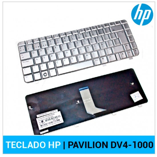 TECLADO ESPAÑOL HP | PAVILION DV4 | DV4-1000 | PLATA HP 04421
