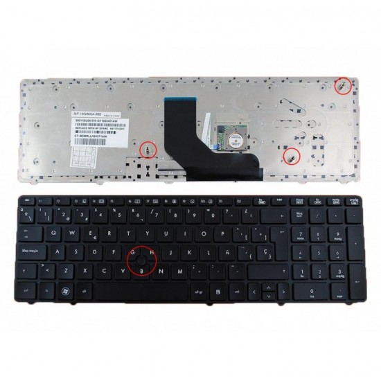 TECLADO ESPAÑOL HP ELITEBOOK 8560P 8570P SERIES | CON MARCO Y POINTSTICK HP 02696