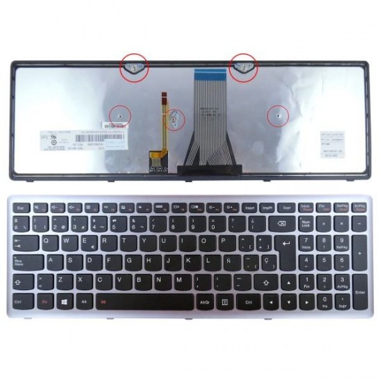 TECLADO ESPAÑOL LENOVO | G500S | NEGRO CON FRAME GRIS | RETROILUMINADO LENOVO 02995