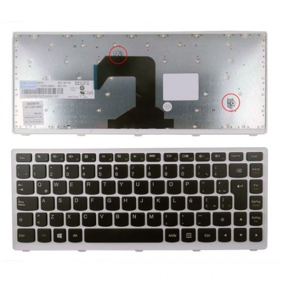 Teclado Latino LENOVO | IDEAPAD | S300 | NEGRO | CON MARCO BLANCO LENOVO 03459C