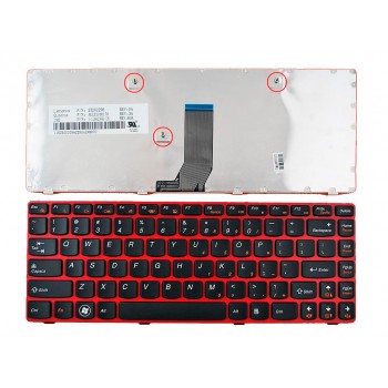 TECLADO INGLÉS LENOVO | IDEAPAD Z480 NEGRO | MARCO ROJO