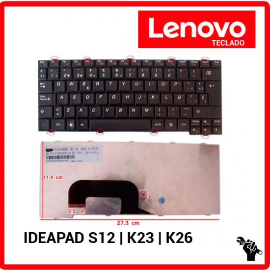 TECLADO ESPAÑOL LENOVO | IDEAPAD S12 | NEGRO LENOVO 04275
