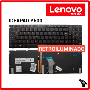 TECLADO ESPAÑOL LENOVO | IDEAPAD Y500 | NEGRO | CON MARCO NEGRO | RETROILUMINADO
