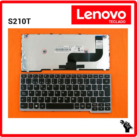TECLADO ESPAÑOL LENOVO | IDEAPAD S210T | NEGRO | CON MARCO GRIS LENOVO 04297M