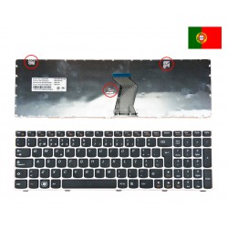 TECLADO PORTUGUÉS LENOVO B580 NEGRO CON FRAME BLANCO