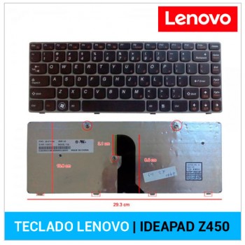 TECLADO INGLÉS LENOVO | IDEAPAD Z460 | NEGRO | CON FRAME