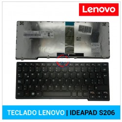 TECLADO INGLÉS LENOVO | IDEAPAD S206 | NEGRO | CON MARCO NEGRO