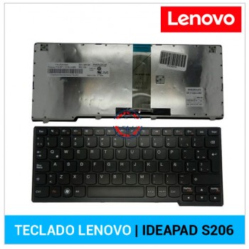 TECLADO INGLÉS LENOVO | IDEAPAD S206 | NEGRO | CON MARCO NEGRO
