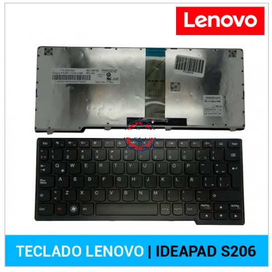 TECLADO INGLÉS LENOVO | IDEAPAD S206 | NEGRO | CON MARCO NEGRO LENOVO 02865