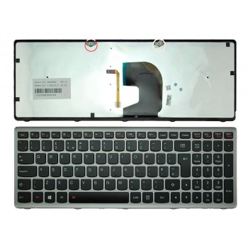 TECLADO ESPAÑOL LENOVO | IDEAPAD Z500 | NEGRO | MARCO GRIS | RETROILUMINADO