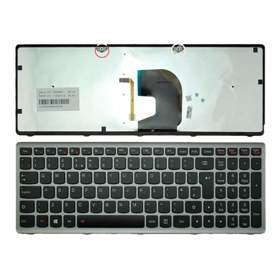 TECLADO ESPAÑOL LENOVO | IDEAPAD Z500 | NEGRO | MARCO GRIS | RETROILUMINADO LENOVO 04897