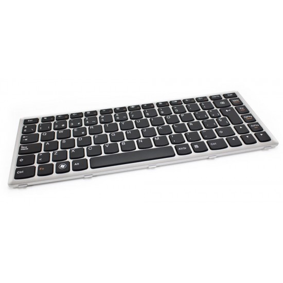 TECLADO ESPAÑOL LENOVO IDEAPAD U410 SERIES | NEGRO CON MARCO PLATA LENOVO 04062