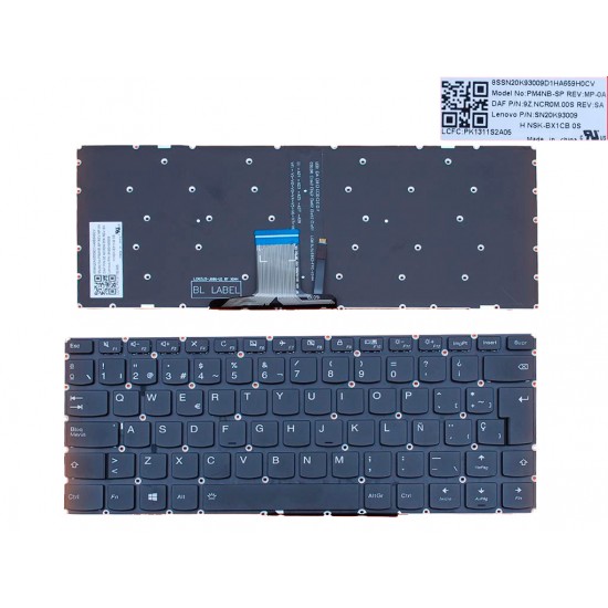 TECLADO ESPAÑOL IDEAPAD 310S-14 IDEAPAD 510S-14IKB IDEAPAD 710S-14 SERIES | NEGRO SIN MARCO | RETROILUMINADO LENOVO 06909
