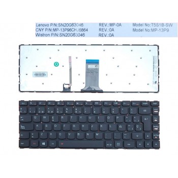 TECLADO ESPAÑOL LENOVO LENOVO S41-35 S41-70 S41-75 U41-70 SERIES | NEGRO SIN MARCO | RETROILUMINADO