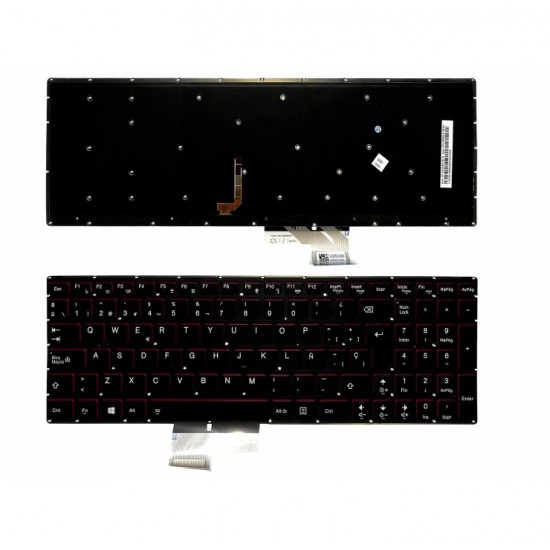 TECLADO LENOVO Y50-70 Y70-70 SERIES | NEGRO RETROILUMINACIÓN ROJA SIN MARCO LENOVO 07780