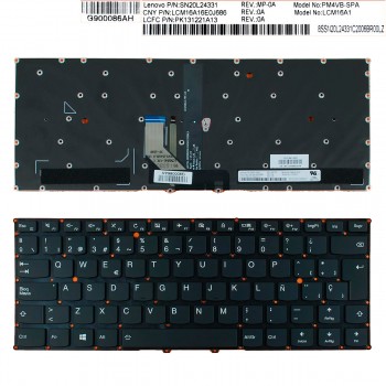 TECLADO ESPAÑOL LENOVO YOGA 910-13IKB YOGA 5 PRO SERIES | NEGRO SIN FRAME