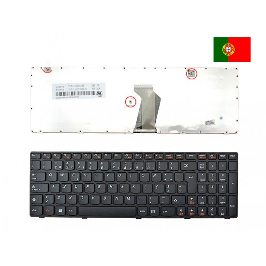 TECLADO PORTUGUÉS LENOVO B580 NEGRO CON FRAME NEGRO LENOVO 06297