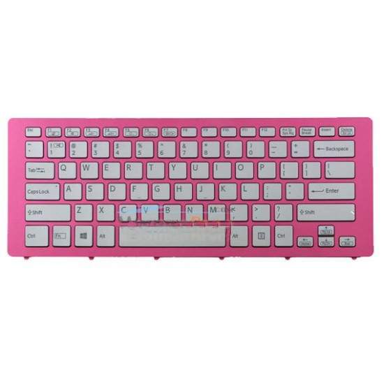 Teclado Inglés SONY | VAIO SVF14N | PLATA| CON MARCO ROSA | RETROILUMINADO SONY 03796