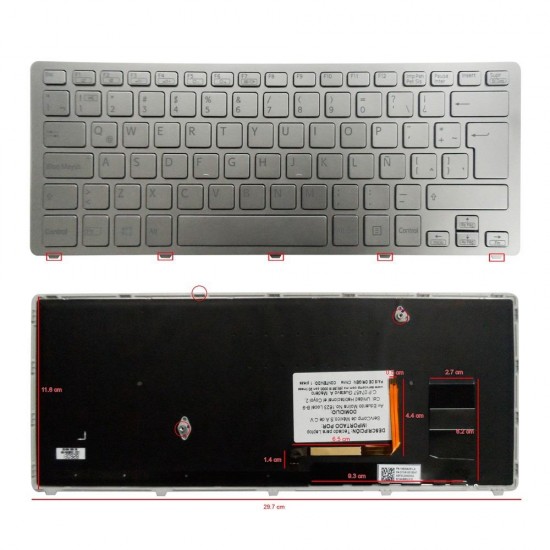 Teclado Italiano SONY | VAIO SVF14N | PLATA | CON MARCO | RETROILUMINADO SONY 03793