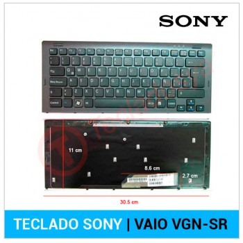 TECLADO PORTUGUÉS SONY | VAIO VGN-SR | NEGRO | CON MARCO NEGRO