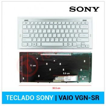 TECLADO PORTUGUÉS SONY | VAIO VGN-SR | BLANCO | CON MARCO PLATA