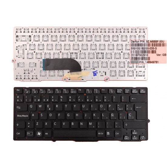 TECLADO ESPAÑOL SONY VAIO VPC-SD VPC-SA VPC-SB SERIES | NEGRO SONY 07600