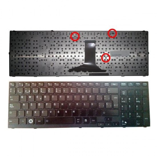 TECLADO ESPAÑOL TOSHIBA | SATELLITE A660 | NEGRO | CON MARCO NEGRO TOSHIBA 01417