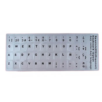 ETIQUETAS ADHESIVAS | TECLADO ESPAÑOL PLATEADO