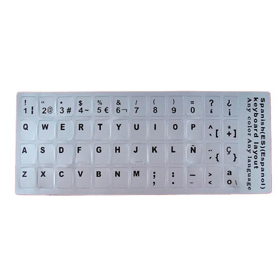 ETIQUETAS ADHESIVAS | TECLADO ESPAÑOL PLATEADO OEM 04545