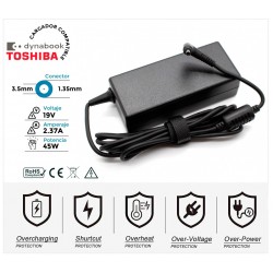 CARGADOR TOSHIBA DYNABOOK | 19V / 2.37A | 3.5 x 1.35mm | 45W