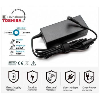 CARGADOR TOSHIBA DYNABOOK | 19V / 2.37A | 3.5 x 1.35mm | 45W