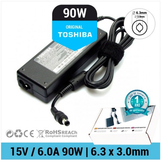 CARGADOR TOSHIBA ORIGINAL | 15V / 6A | 6.3 x 3.0mm | 90W TOSHIBA 10230
