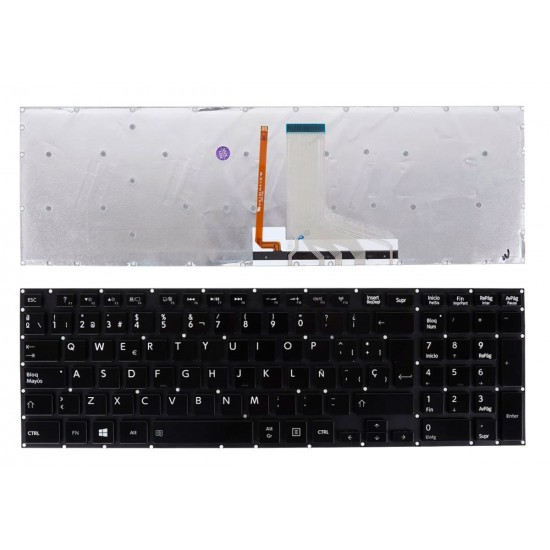 TECLADO ESPAÑOL TOSHIBA SATELLITE P50-A P50T-A P55-A P55T-A SERIES SIN FRAME RETROILUMINADO