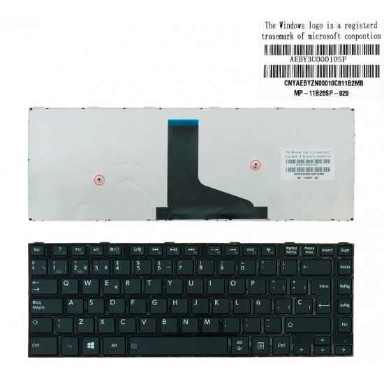 TECLADO ESPAÑOL TOSHIBA SATELLITE L40 L40-A SERIES TOSHIBA 08237