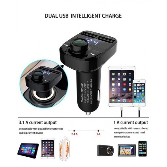 KIT DE COCHE MANOS LIBRES / BLUETOOTH / TRANSMISOR FM / REPRODUCTOR MP3 / CARGADOR USB x2 OEM 09030