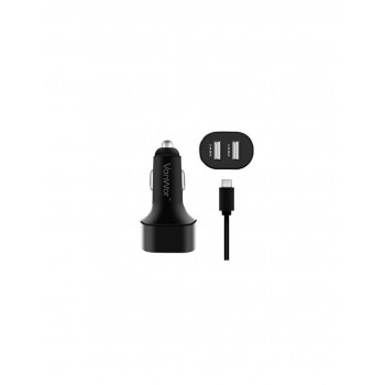 CARGADOR COCHE TIPO C CON DOS PUERTOS USB 2.4A VANWOR CX-243