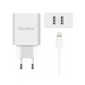 CARGADOR 2 PUERTOS 5V / 2.4A CON CABLE APPLE LIGHTNING VANWOR EU-022 VANWOR 08290