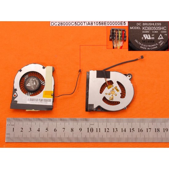 VENTILADOR CPU ACER ICONIA W700 SERIES | DC28000C5D0 TIA81058E0000F1 KDB0505HC-CE03 ACER 07629