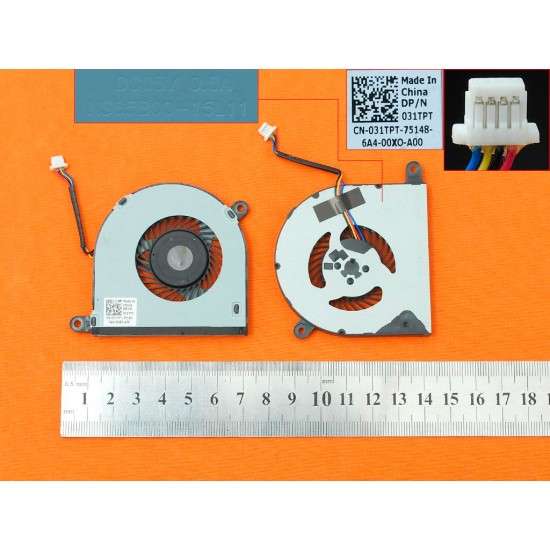 VENTILADOR CPU DELL INSPIRON 5378 5568 7569 13-7000 15-5000 | 031TPT DFB451005M20T DELL 06815