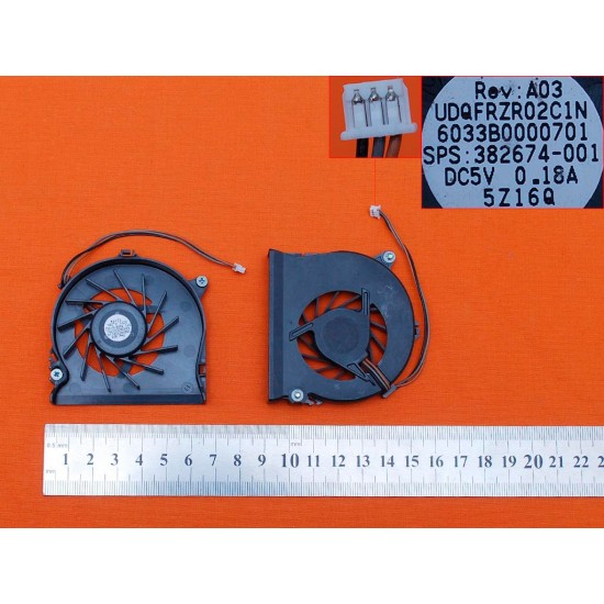 VENTILADOR CPU HP COMPAQ NX6120 NX6110 NC6120 NC6130 SERIES | 382674-001 UDQFRZR02C1N HP 07318